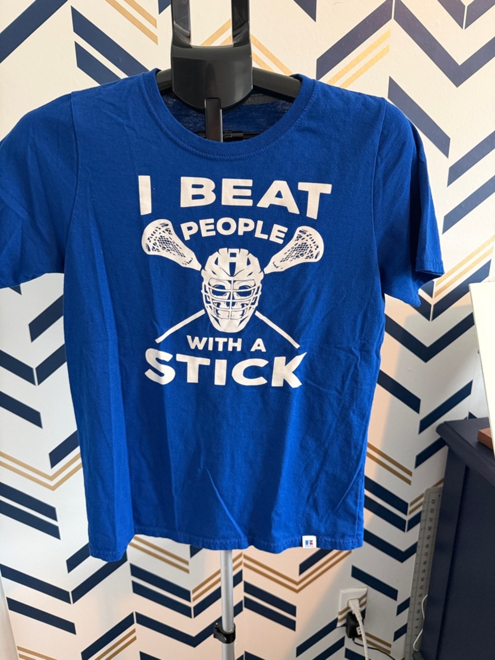 Graphic Tee "I Beat People With A Stick" Lacrosse